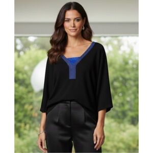 St. John Evening Rhinestone Embellished Top